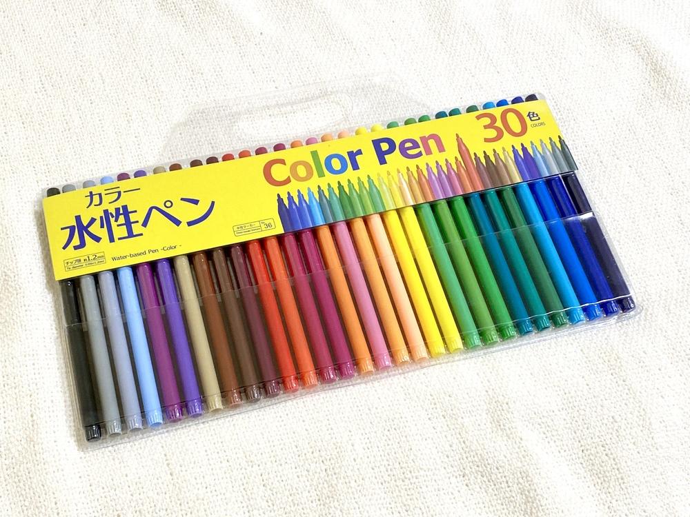 100均】驚きの破格！ダイソーの30色入りカラー水性ペン（Color Pen)を徹底レビュー！！｜ミライシヤ